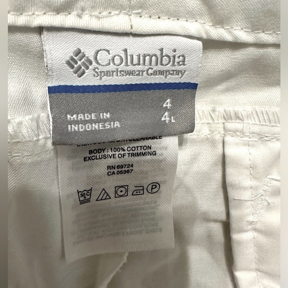 🛍️ NWT Columbia white 100% Cotton 4 inch shorts Size 4 excellent condition. - Picture 8 of 8